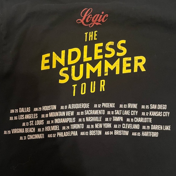 2016 Logic Concert T-shirt. The Endless summer tour. Mens size Small. - Picture 4 of 4